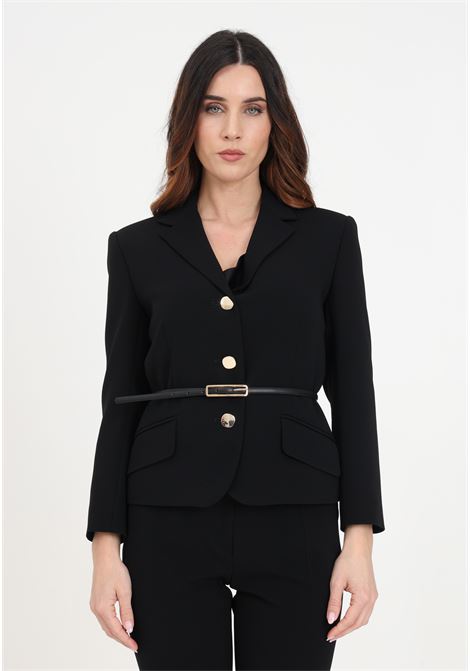 Black women's jacket with gold buttons and strap MAX MARA | 2416041041600001